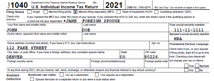 Do You Need an ITIN for Your Non-Resident Alien/Foreign Spouse If You’re “Married Filing Separately?”